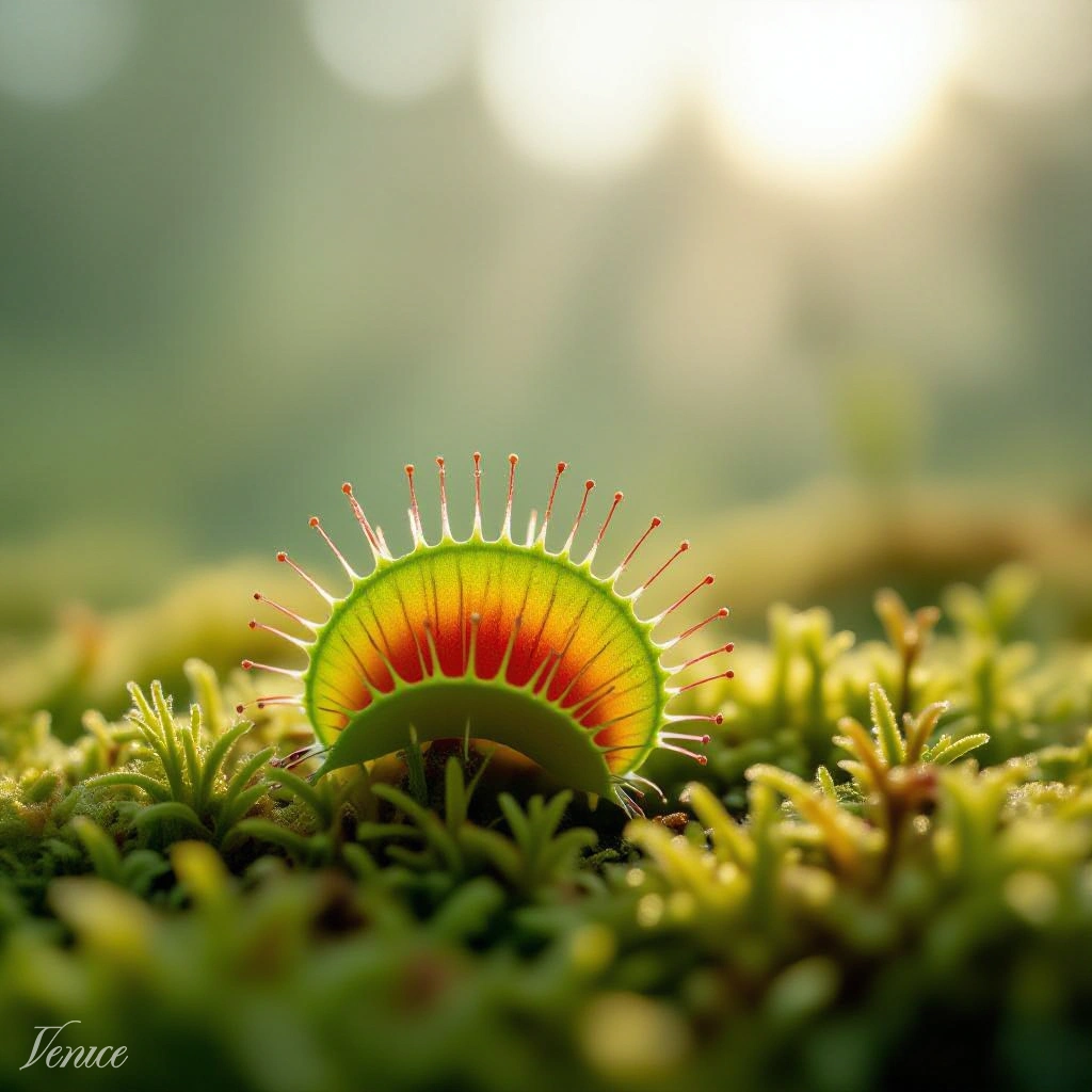 Dionaea muscipula en entorno natural húmedo