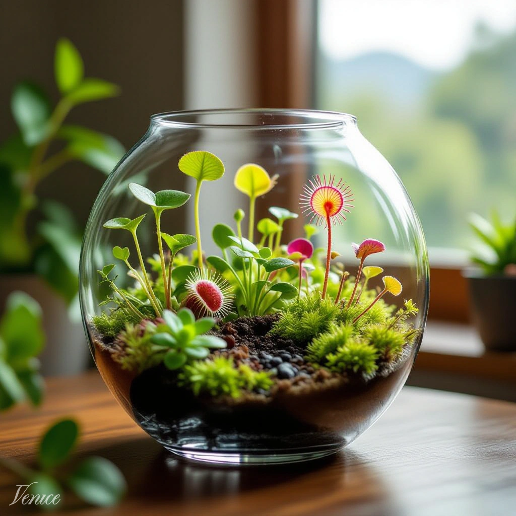 Terrario con plantas carnívoras